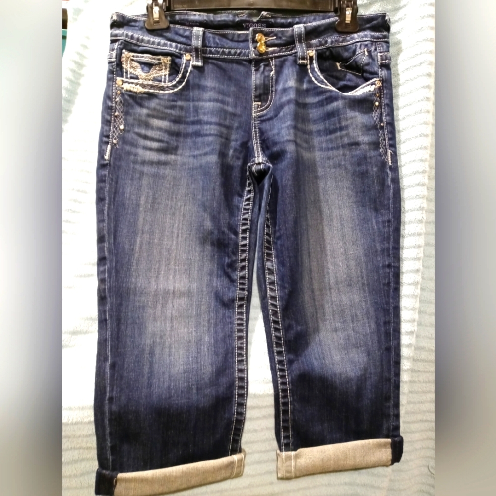 Vigoss Blue Ankle Cropped Jeans Classic Style